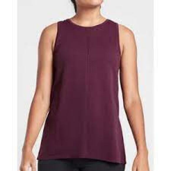 Athleta Foothill Crew Tank Athletic Split Tie Back Seamless Purple Women Small - Picture 1 of 10